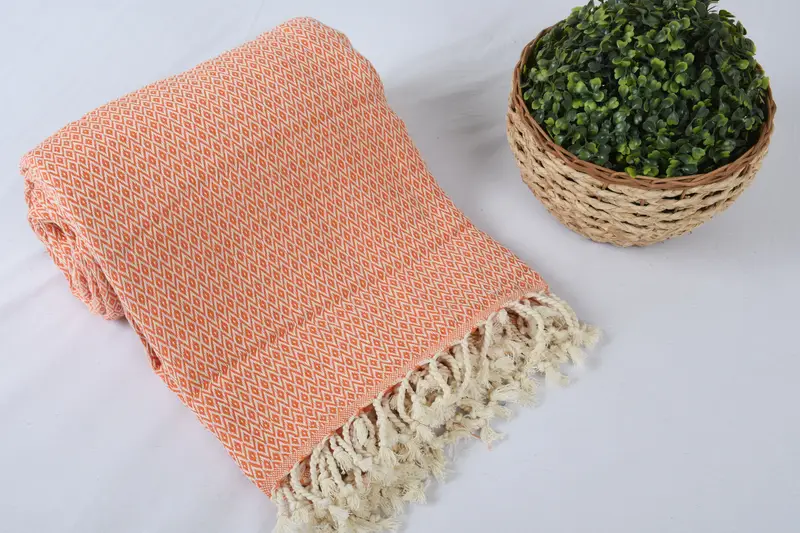 96x80 Cotton Diamond Towel, Decorative Blanket, Custom Wedding Gift From Bridesmaid, Home Gift, Bridal Shower Gift, Organic Throw, Monogram Blanket - 3