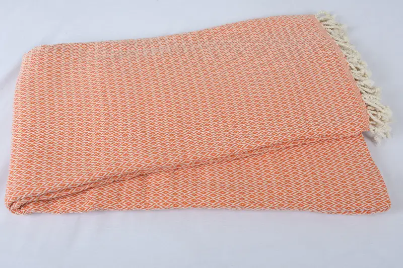 96x80 Cotton Diamond Towel, Decorative Blanket, Custom Wedding Gift From Bridesmaid, Home Gift, Bridal Shower Gift, Organic Throw, Monogram Blanket - 4