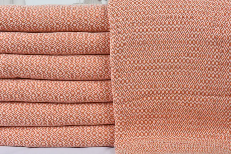 96x80 Cotton Diamond Towel, Decorative Blanket, Custom Wedding Gift From Bridesmaid, Home Gift, Bridal Shower Gift, Organic Throw, Monogram Blanket - 2