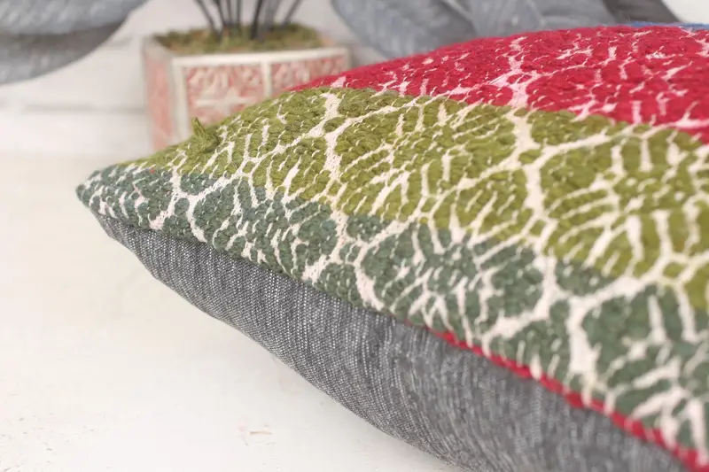 Authentic Pillow Cover, Natural Pillow Sham, Home Decor Pillow, Gift Pillow, Pillow, Pet Pillow Sham, Throw Kilim Pillow, 14x14 Red Pillow Case - 7