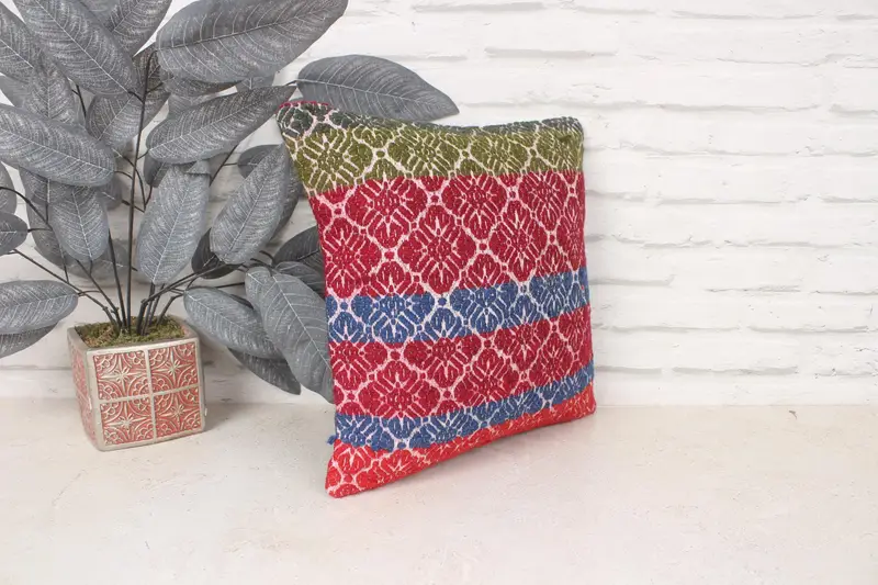 Authentic Pillow Cover, Natural Pillow Sham, Home Decor Pillow, Gift Pillow, Pillow, Pet Pillow Sham, Throw Kilim Pillow, 14x14 Red Pillow Case - 3