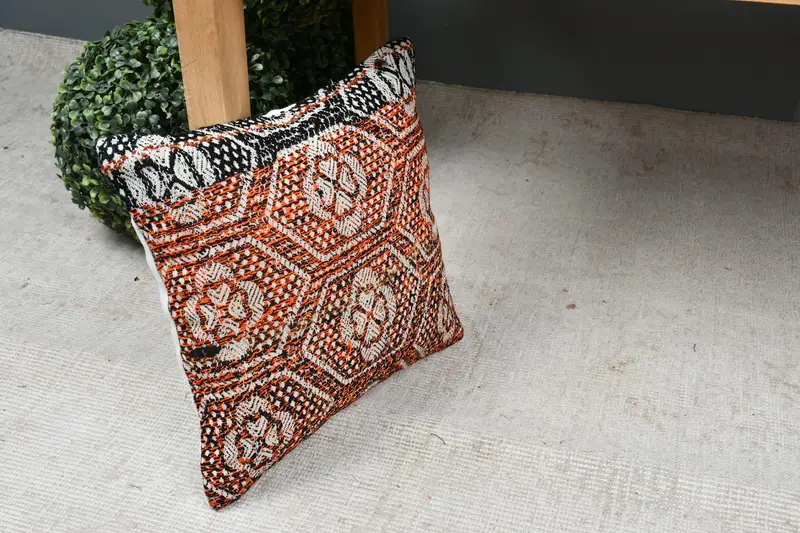 Gemütliches Wurfkissen, Kissen, 12x12 Orangenkissenschein, Innenarchitektin Kissen, Kissenschein, Kissen für Couch, Geschenkkissen - 7