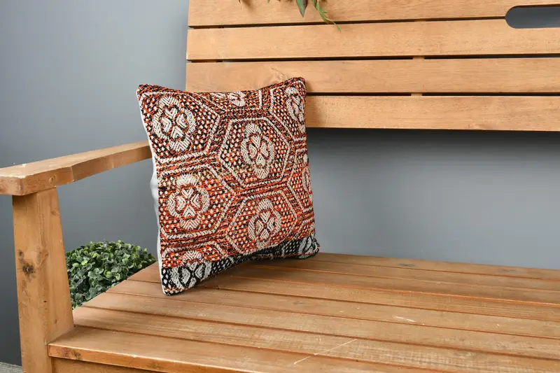 Gemütliches Wurfkissen, Kissen, 12x12 Orangenkissenschein, Innenarchitektin Kissen, Kissenschein, Kissen für Couch, Geschenkkissen - 1