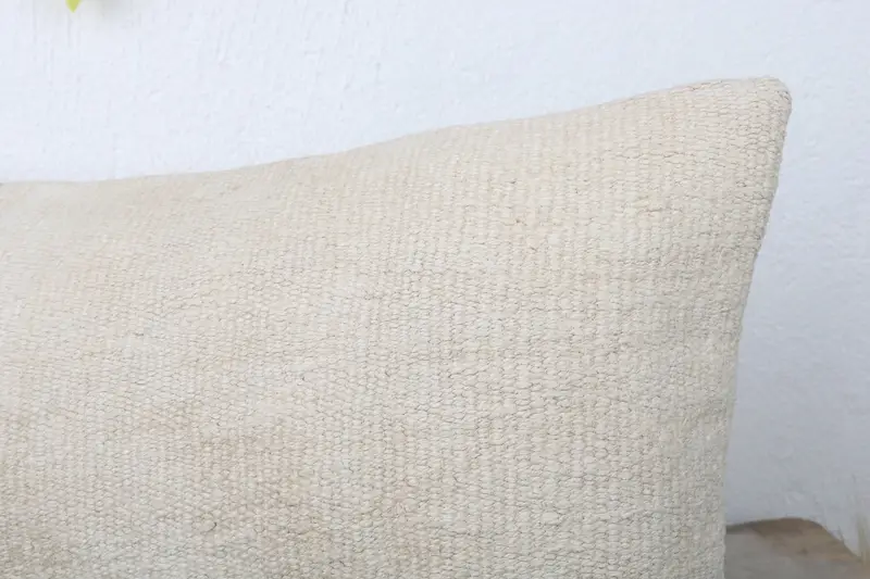 Indoor Pillow Cover, Oriental Cushion, Home Decor Pillow, Pillow Sham, Vintage Pillow, 12x24 Beige Pillow Cover, Antique Pillows, Boho Chic Cushion - 5
