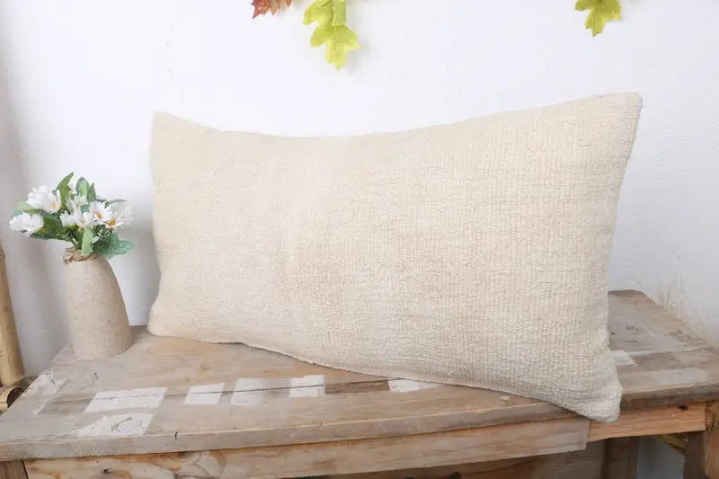 Indoor Pillow Cover, Oriental Cushion, Home Decor Pillow, Pillow Sham, Vintage Pillow, 12x24 Beige Pillow Cover, Antique Pillows, Boho Chic Cushion - 4