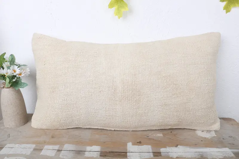 Indoor Pillow Cover, Oriental Cushion, Home Decor Pillow, Pillow Sham, Vintage Pillow, 12x24 Beige Pillow Cover, Antique Pillows, Boho Chic Cushion - 2