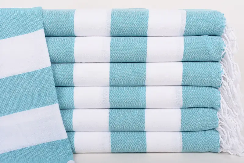 Monogram Dish Towel, Personalized Kitchen Towel, Red-Beige Stripes, 40x18 Inches