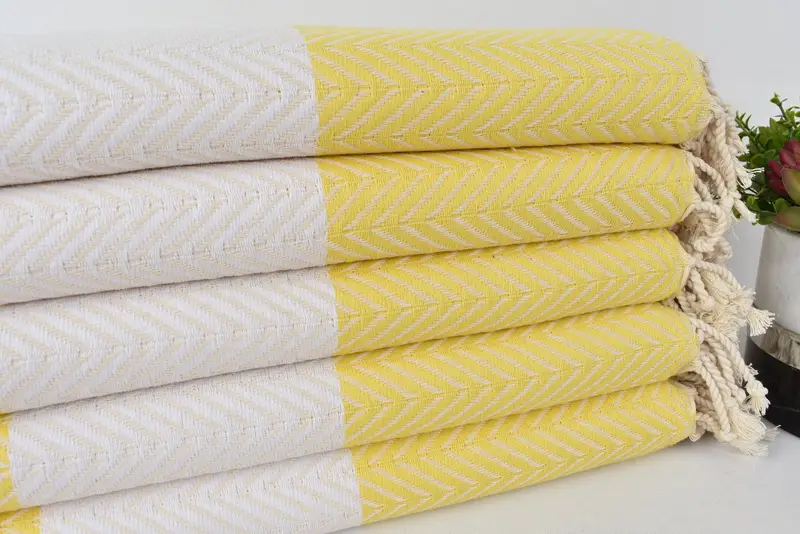 Absorbent towel, Home Decor Gifts, Personalized Wedding Gift, Embroidered Beach Towel, Family Gift Basket, 70x40 Cotton Chevron Towel, Family Gift - 3