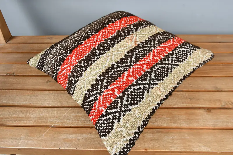 Oriental Pillow, Cushion Cover, Gift Pillow, Interior Designer Pillow, 16x16 Brown Cushion, Decorative Throw Cushion, Antique Pillows - 2