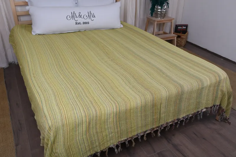 Woven Throw Blanket, Wedding Hand Made Gift, Boho Throw Blankets, Monogram Blanket, Gift For Mom, 100x80 Cotton Waffle Towel, Decorative Bedspread - 8