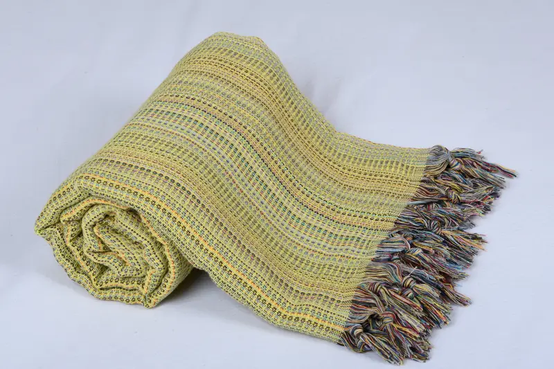 Woven Throw Blanket, Wedding Hand Made Gift, Boho Throw Blankets, Monogram Blanket, Gift For Mom, 100x80 Cotton Waffle Towel, Decorative Bedspread - 4