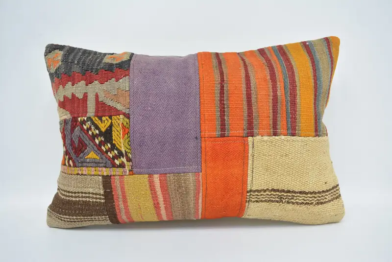 Pillow for Sofa, Gift Pillow, Pillow Cover, Decorative Pillow Cover, Authentic Pillow Case, Turkish Kilim Pillow, 16x24 Purple Cushion Case - 1