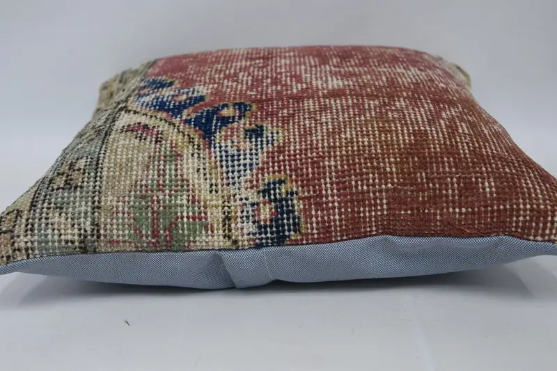 Garden Cushion Cover, Outdoor Throw Cushion, Home Decor Pillow, Cushion, Kilim Cushion Sham, Antique Pillows, 16x16 Red Pillow, Garden Pillow Sham - 5