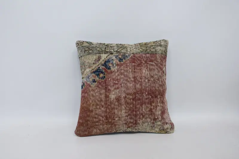 Garden Cushion Cover, Outdoor Throw Cushion, Home Decor Pillow, Cushion, Kilim Cushion Sham, Antique Pillows, 16x16 Red Pillow, Garden Pillow Sham - 1
