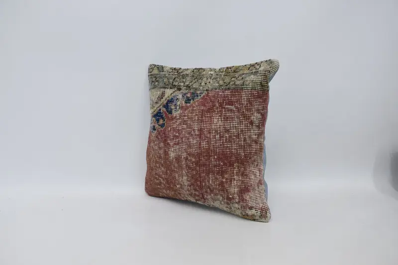 Garden Cushion Cover, Outdoor Throw Cushion, Home Decor Pillow, Cushion, Kilim Cushion Sham, Antique Pillows, 16x16 Red Pillow, Garden Pillow Sham - 4