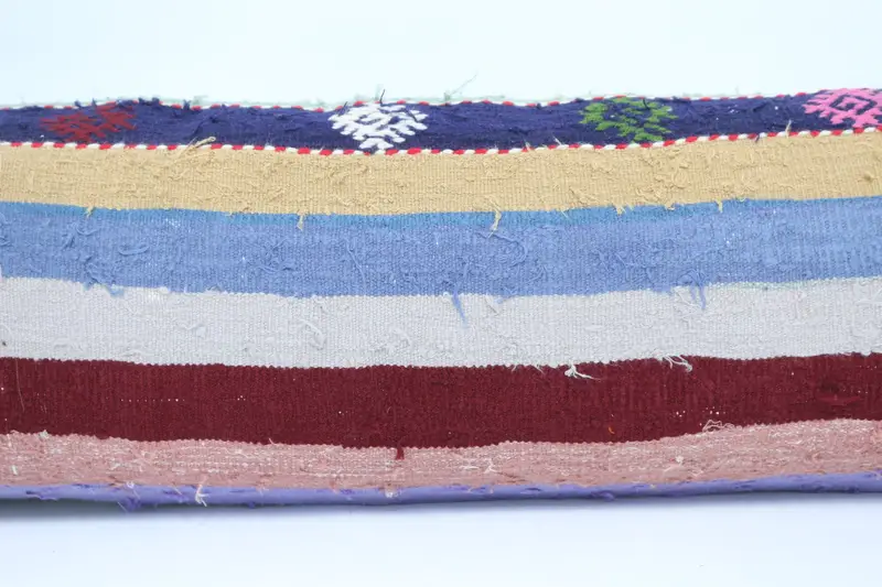 Ethnic Throw Pillow Cover, 12x48 Blue Pillow Cover, Turkish Pillow, Pillow Case, Ethnical Kilim Rug Pillow, Pillow for Sofa, Anatolian Cushion Case - 2