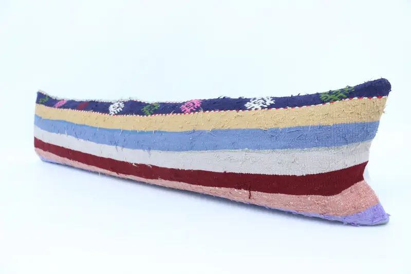 Ethnic Throw Pillow Cover, 12x48 Blue Pillow Cover, Turkish Pillow, Pillow Case, Ethnical Kilim Rug Pillow, Pillow for Sofa, Anatolian Cushion Case - 4
