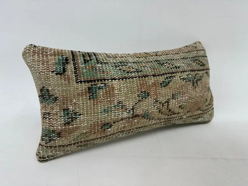 Boho Pillow, 10x20 Beige Cushion Case, Outdoor Throw Pillow Case, Handmade Kilim Cushion, Decorative Cushion, Pillow for Couch, Cushion Cover - 2