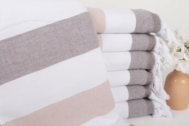 Personalized Bridesmaid Gift Cotton Towel, Brown-White-Beige, 36x63 Inches