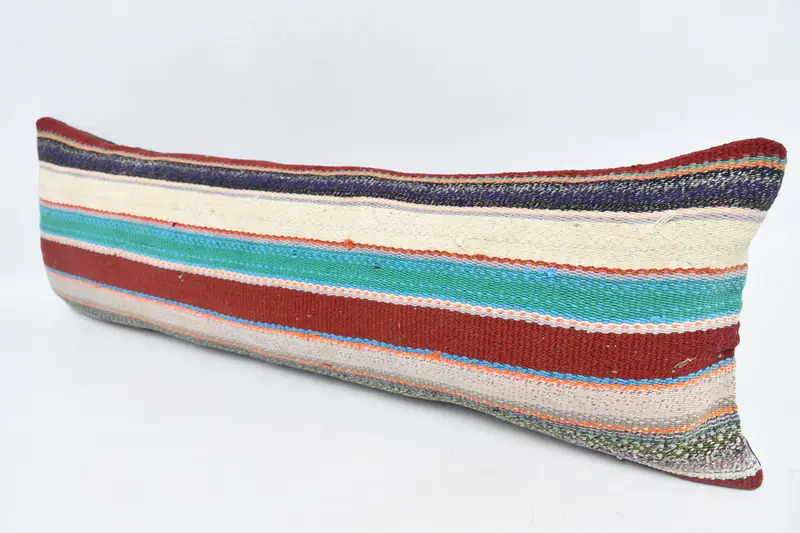 Vintage Kilim Pillow, Muted Cushion Cover, 12x36 Red Cushion, Home Decor Pillow, Pillow Sham, Vintage Pillow, Personalized Gift Pillow Pillow Sham - 4