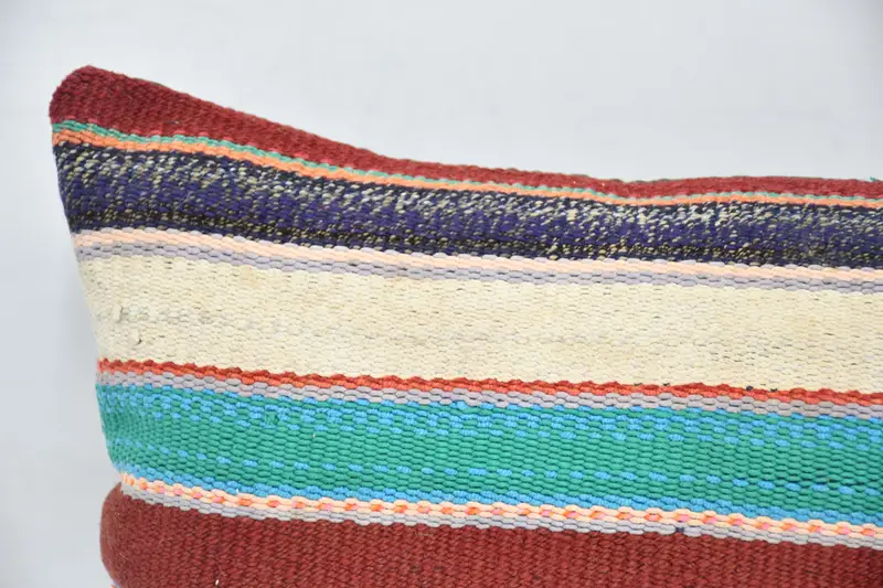 Vintage Kilim Pillow, Muted Cushion Cover, 12x36 Red Cushion, Home Decor Pillow, Pillow Sham, Vintage Pillow, Personalized Gift Pillow Pillow Sham - 2