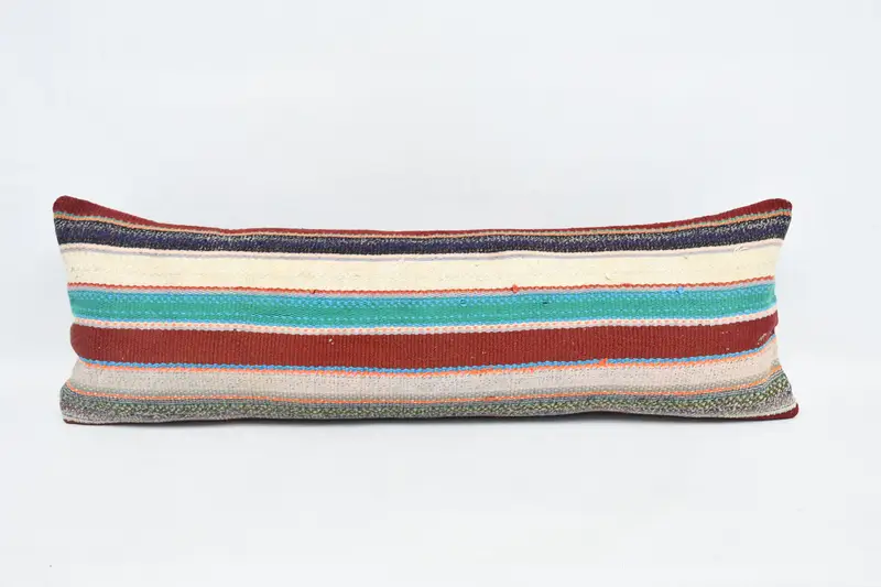 Vintage Kilim Pillow, Muted Cushion Cover, 12x36 Red Cushion, Home Decor Pillow, Pillow Sham, Vintage Pillow, Personalized Gift Pillow Pillow Sham - 1