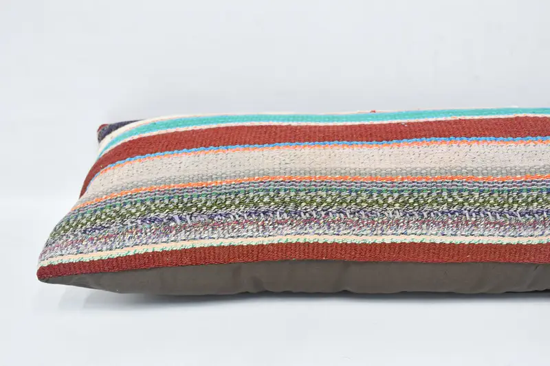 Vintage Kilim Pillow, Muted Cushion Cover, 12x36 Red Cushion, Home Decor Pillow, Pillow Sham, Vintage Pillow, Personalized Gift Pillow Pillow Sham - 5