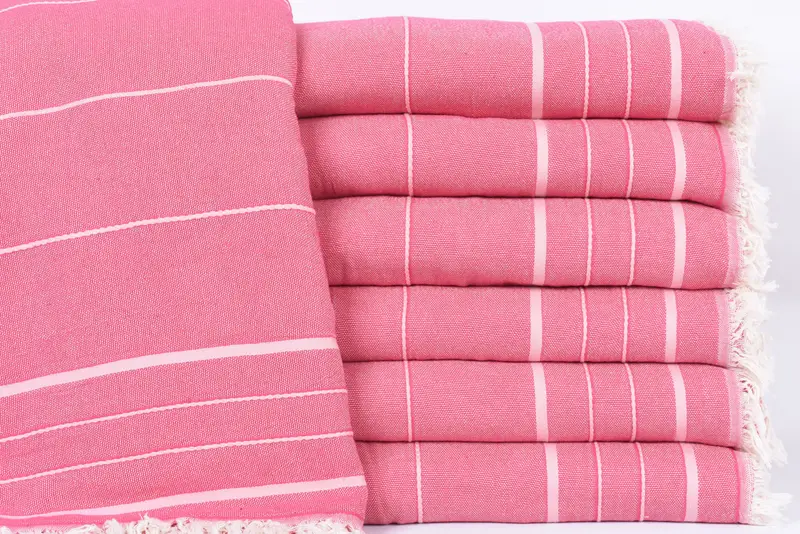 Turkish Tablecloth Employee Gifts 99x79 Fuchsia Striped Blanket