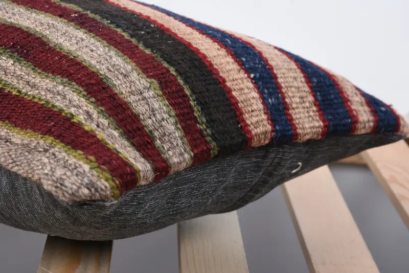 Handmade Kilim Cushion, Cushion, Hippie Throw Cushion Case, Turkish Kilim Pillow, Pillow for Couch, 12x20 Brown Cushion Case - 7