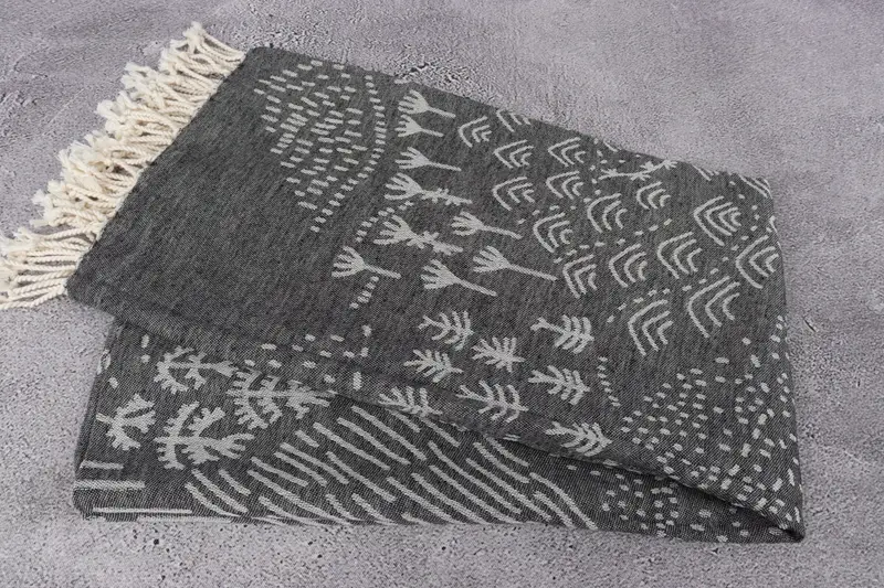 Embroidered Beach Towel, Organic Towel, 68x40 Cotton Mountain Design Towel, Personalized Gift, Spa Gift, Lightweight Turkish towel, Beach Towel Bulk - 7