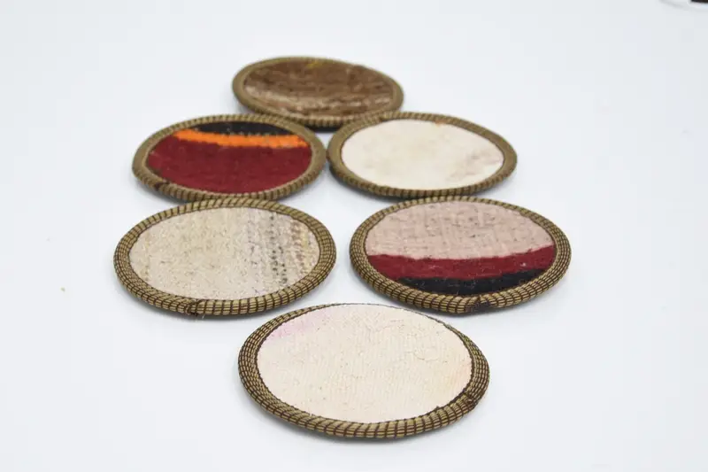 Posavasos a rayas antideslizante, posavasos redondo blanco y rojo