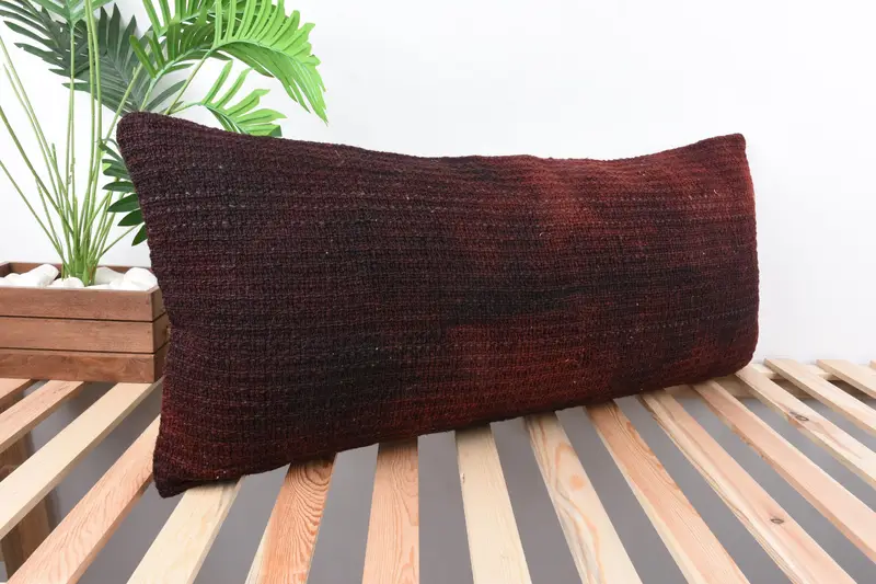 Vintage Kilim Throw Pillow, Home Decor Pillow, Pillow Cover, Authentic Pillow Case, 16x36 Brown Pillow Cover, Garden Cushion, Gift Pillow - 4