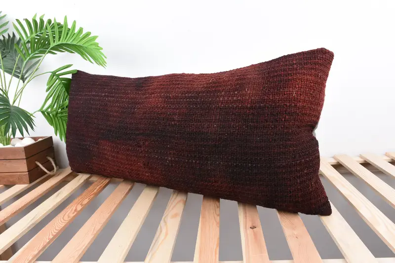 Vintage Kilim Throw Pillow, Home Decor Pillow, Pillow Cover, Authentic Pillow Case, 16x36 Brown Pillow Cover, Garden Cushion, Gift Pillow - 5