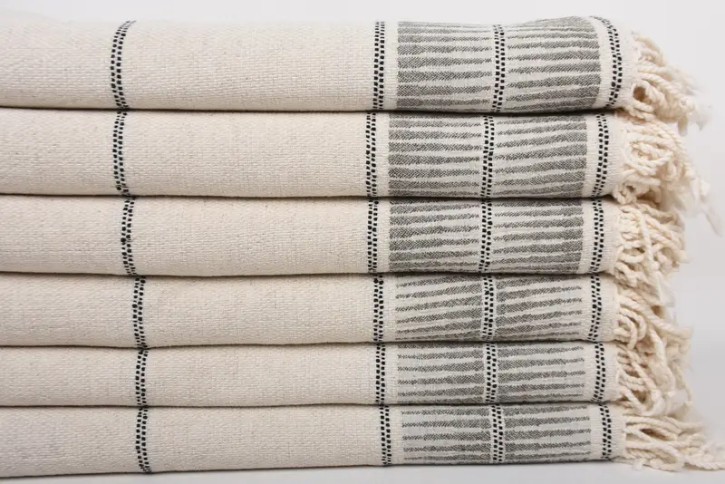 Übergroßes Strandtuch, organisches türkisches Handtuch, Bachelorette -Partygeschenke, 70x40 Leinen gestreiftes Handtuch, Brautjungfern Geschenktuch, Verlobungsgeschenk - 3