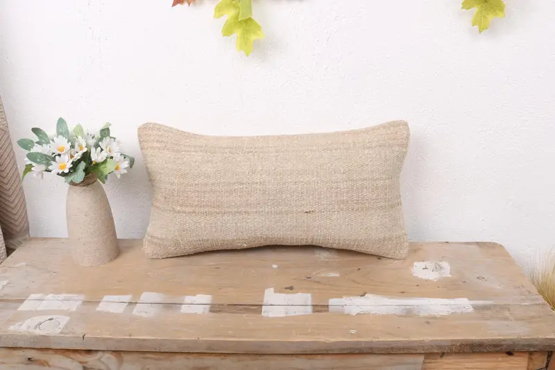 Beige besticktes Southwestern-Wurfkissen, vielseitiges rechteckiges Kissen