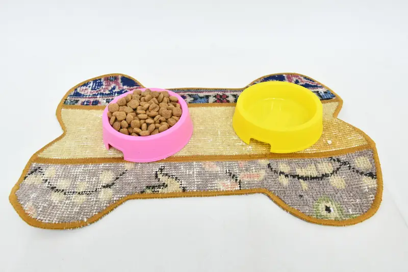 Orta Yeşil ve Bronz Pamuklu Köpük Dolgulu Evcil Hayvan Matı, Evcil Hayvan Pedleri