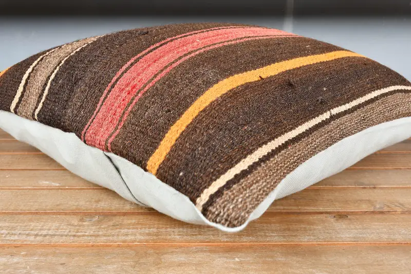 18x18 Red Cushion Case, Boho Pillow, Rustic Pillow Cover, Vintage Kilim Pillow, Square Throw Pillow Sham, Pillow, Turkish Kilim Pillow - 3