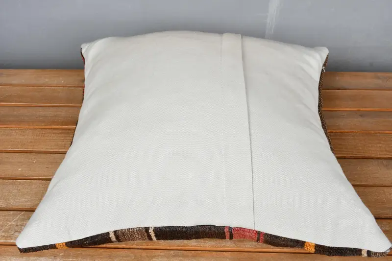18x18 Red Cushion Case, Boho Pillow, Rustic Pillow Cover, Vintage Kilim Pillow, Square Throw Pillow Sham, Pillow, Turkish Kilim Pillow - 5