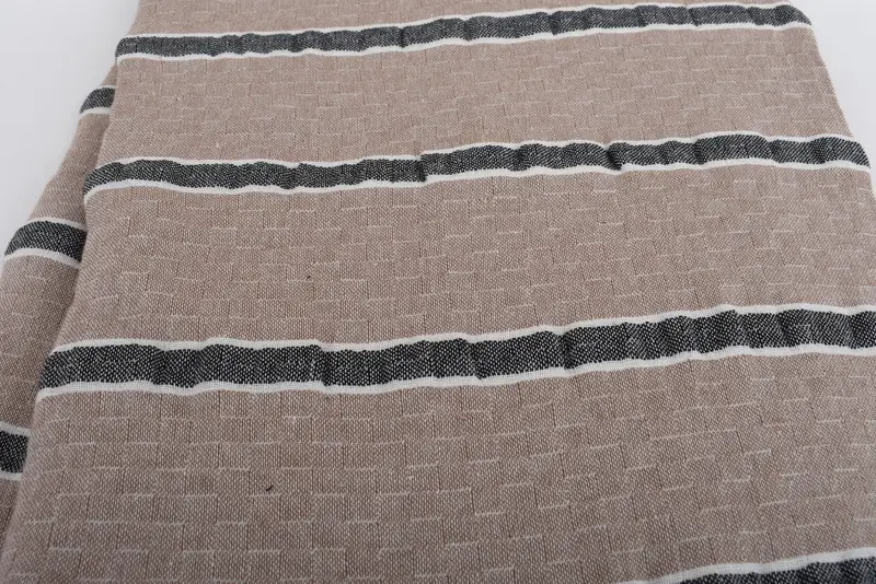 Plaj düğün lehine, monogram battaniyesi, düğün iyiliği, özel hediye, organik plaj battaniyesi, 96x84 pamuklu çizgili havlu, battaniye atın - 4