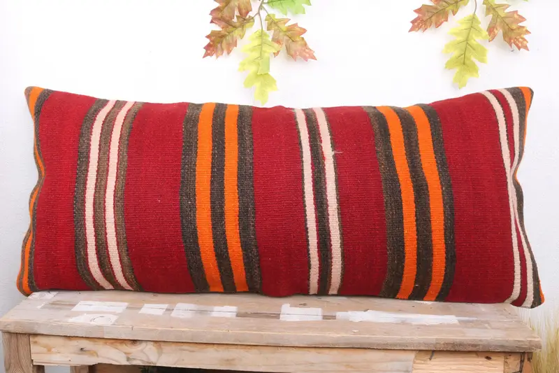 16x36 Red Cushion Cover, Gift Pillow, Kilim Rug Cushion Case, Pillow, Pattern Throw Pillow Case, Boho Pillow, Art Deco Pillow Sham, Kilim Pillow - 2
