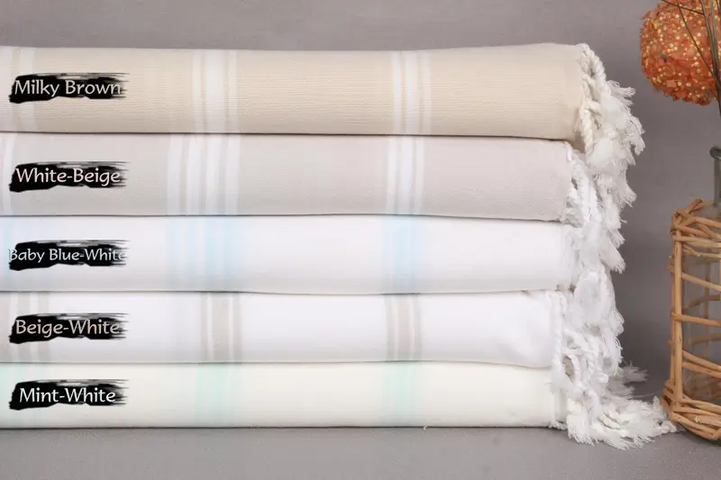 Best Wedding Gift, Embroidery Towel, 70x36 Cotton Striped Towel, Fouta towel, Lightweight towel, Wedding Gifts Towel, Wedding Towel, Gift For Mom - 1