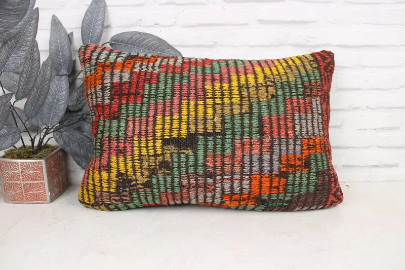 16x24 Yellow Pillow, Kilim Pillow Cover, Antique Pillows, Pillow for Sofa, Cotton Cushion Case, Ethnic Pillow Cover Cushion Case, Pillow Case - 1