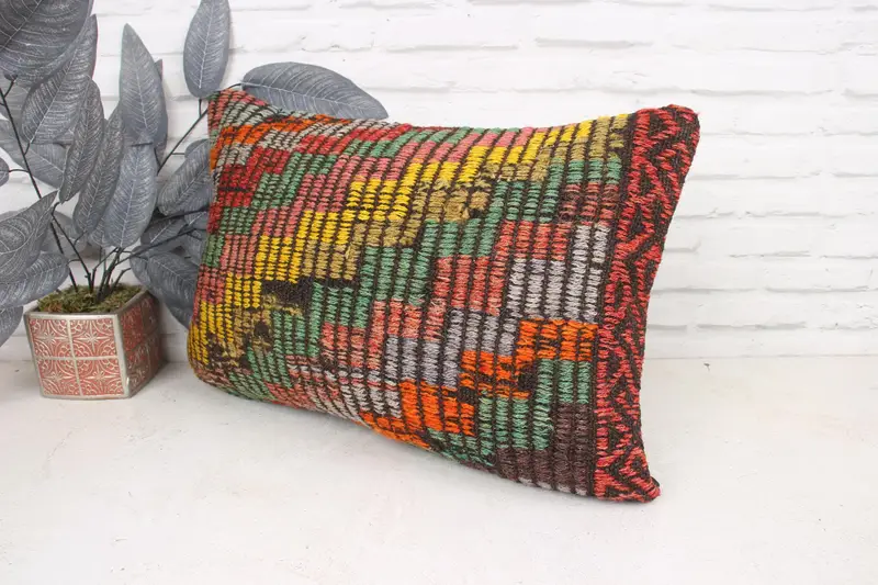 16x24 Yellow Pillow, Kilim Pillow Cover, Antique Pillows, Pillow for Sofa, Cotton Cushion Case, Ethnic Pillow Cover Cushion Case, Pillow Case - 4