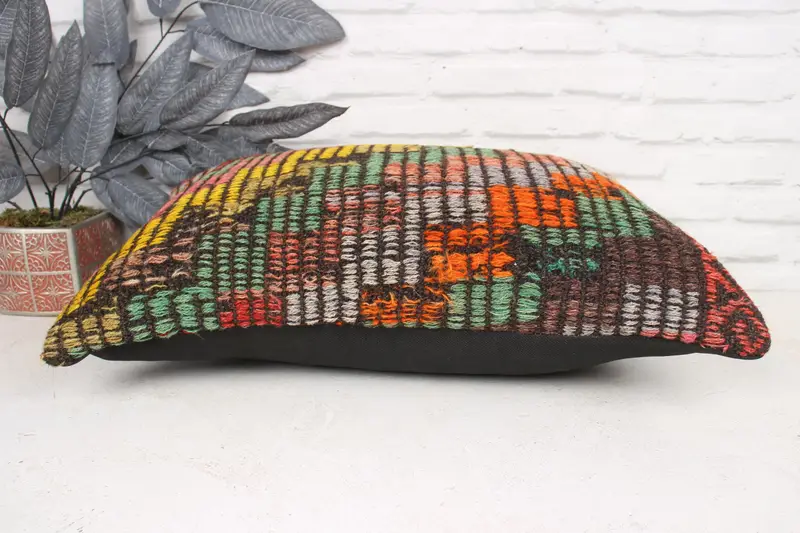 16x24 Yellow Pillow, Kilim Pillow Cover, Antique Pillows, Pillow for Sofa, Cotton Cushion Case, Ethnic Pillow Cover Cushion Case, Pillow Case - 5