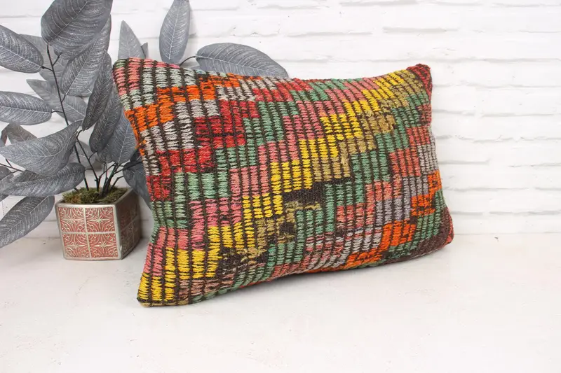 16x24 Yellow Pillow, Kilim Pillow Cover, Antique Pillows, Pillow for Sofa, Cotton Cushion Case, Ethnic Pillow Cover Cushion Case, Pillow Case - 3