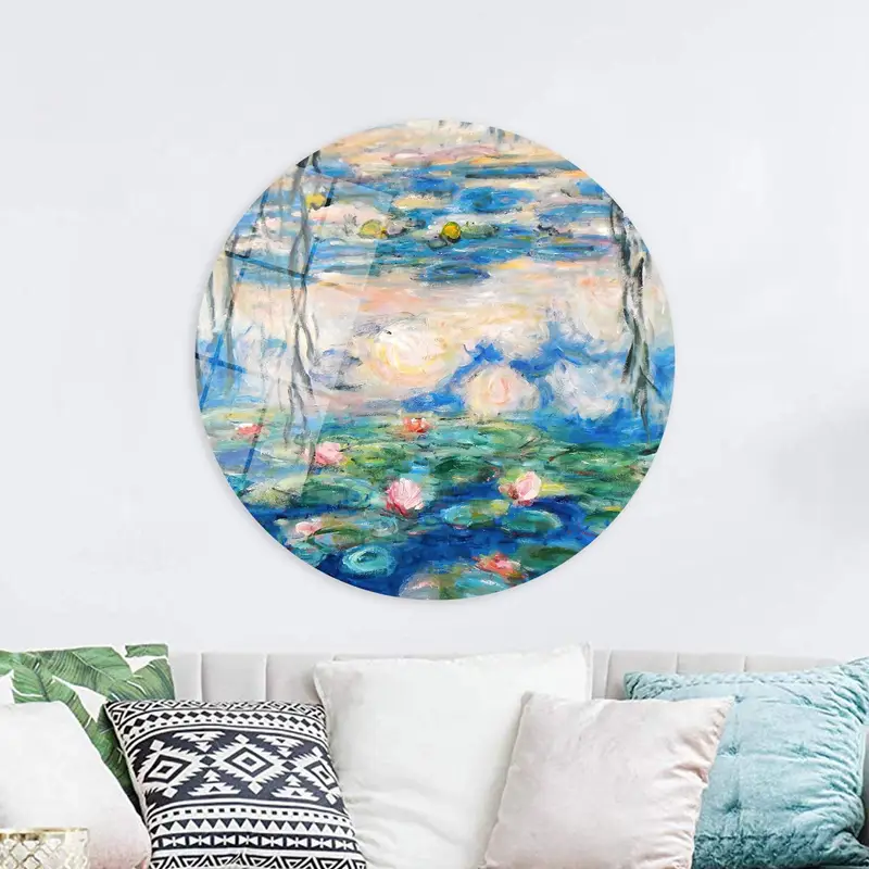 エレガントな抽象的なロータス キャンバス: 現代自然風景アート