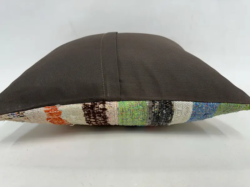 Boho Pillow, Pillow for Sofa, Retro Throw Pillow, 20x20 Blue Pillow, Sofa Bolster Pillow Cover, Throw Kilim Pillow, Cushion Cover - 7