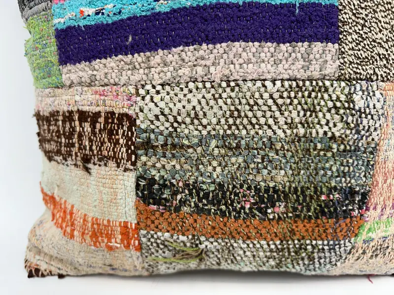 Boho Pillow, Pillow for Sofa, Retro Throw Pillow, 20x20 Blue Pillow, Sofa Bolster Pillow Cover, Throw Kilim Pillow, Cushion Cover - 2