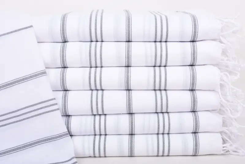 Personalized Kitchen Towel, Gift For Him, Home Gift, Wedding Favors, Beach Theme Wedding Gift, 40x24 Cotton Striped Towel, Personalized Dish Towel - 1
