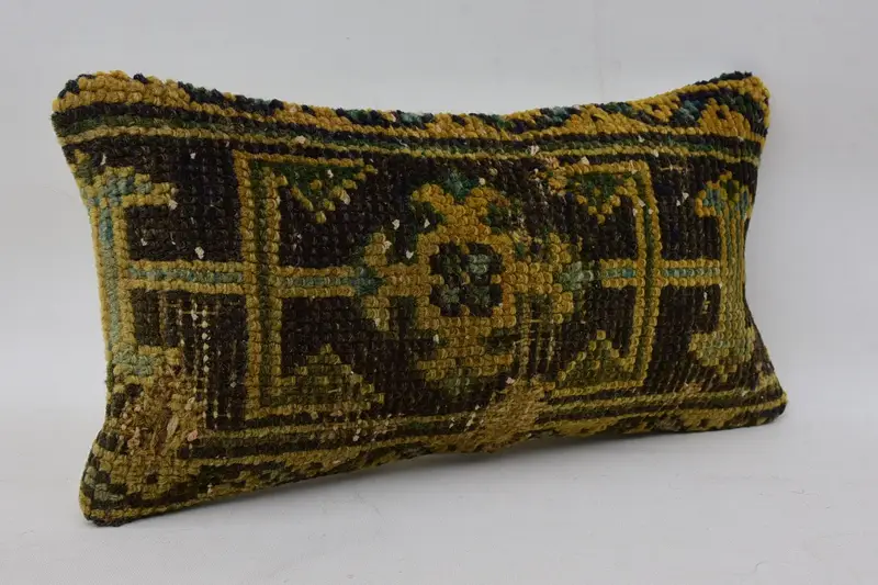 Vintage Kilim Throw Pillow, Boho Pillow, Ethnic Pillow Cover Cushion Cover, Pillow Cover, 8x16 Brown Cushion Cover, Sustainable Pillow, Gift Pillow - 2